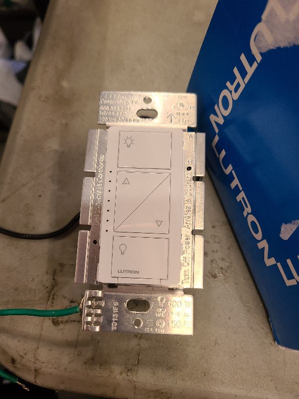 Photo 1 of Lutron Caseta Original Smart Dimmer Switch With Wallplate (Lutron Smart Hub Required), for LED Lights, 150 Watt, Single-Pole/3-Way, No Neutral Required, PDW-6WCL-WH-A, White