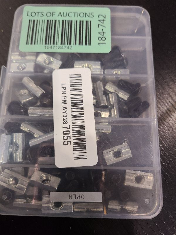Photo 1 of 80Pcs 1010 Aluminum Extrusion Hardware Accessories, M6 T Nuts scerws kit for Black 1010 V T Slot Rail Aluminum Extrusion Profile Connectors