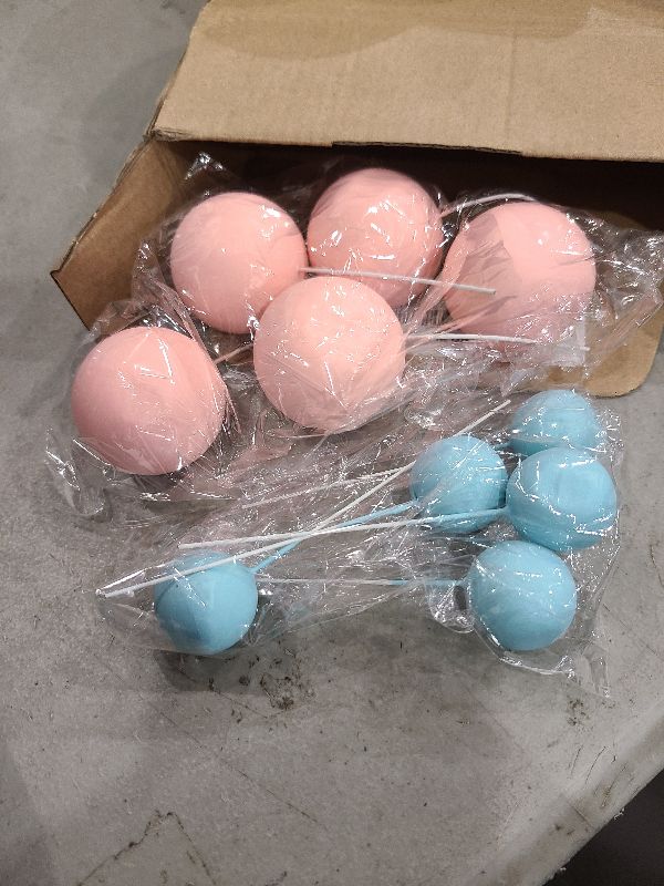 Photo 1 of 34 PCS Gender Reveal Stork Cake Toppers Balls Cake Decorations with Stars Clouds for Boy Girl Baby Shower Birthday Party Supplies (Gender Reveal)