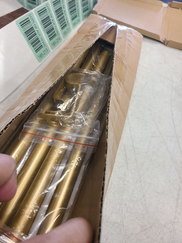 Photo 1 of GXOACKJ Curtain Rods for windows 32-62 inch, 5/8 inch Decorative Gold Splicing Heavy Duty Metal Curtain Rod set with Brackets