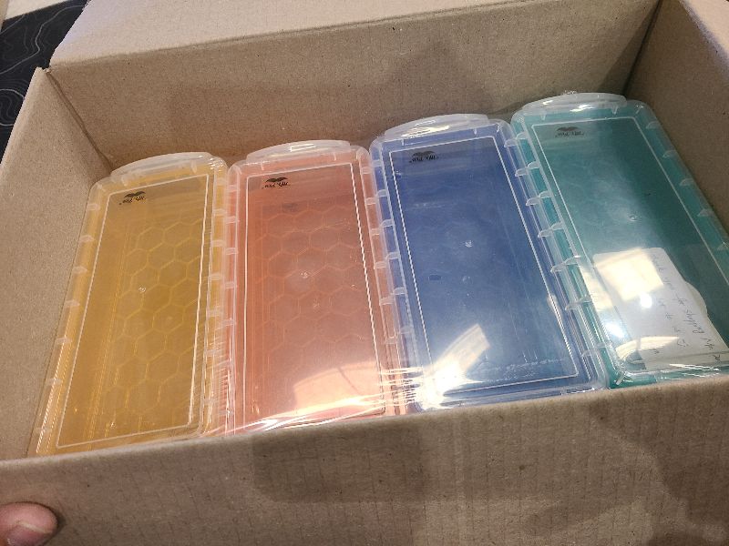 Photo 1 of Mr. Pen- 24 Pack Assorted Colors Plastic Pencil Case for Kids, Clear, Hard School Supply Box