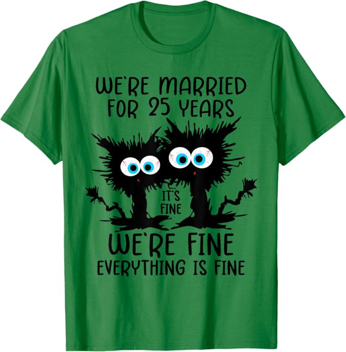 Photo 1 of Silver Wedding We're Married For 25 Years T-Shirt Green XL