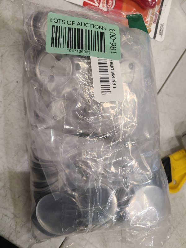 Photo 1 of 300 Pieces Blank Button Making Supplies Round Badge Parts Metal Kit for Button Maker Machine, Including Metal Shells Back Cover and Clear Film(1.46 Inch,Silver)