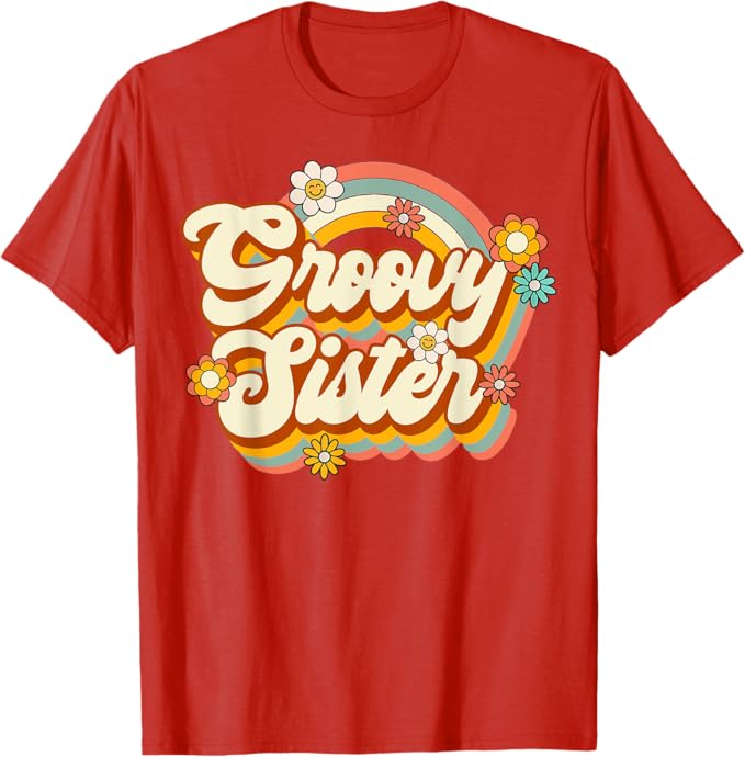 Photo 1 of Retro Groovy Sister Family Birthday 60s 70s Hippie Costume T-Shirt Large Orange 