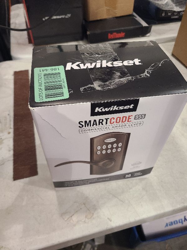 Photo 1 of Kwikset SmartCode 955 Pembroke Light Commercial 10-Button Keypad Electronic Lever, Featuring Convenient Keyless Entry, 3-Year Batter Life and High Traffic Durability Venetian Bronze