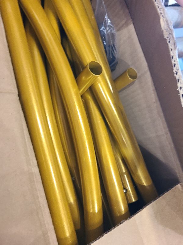 Photo 1 of 6.6FT Gold Metal Arch Backdrop Stand, Square Balloon Arch Stand Wedding Frame for Birthday Party, Baby Shower, and Ceremony Decoration
