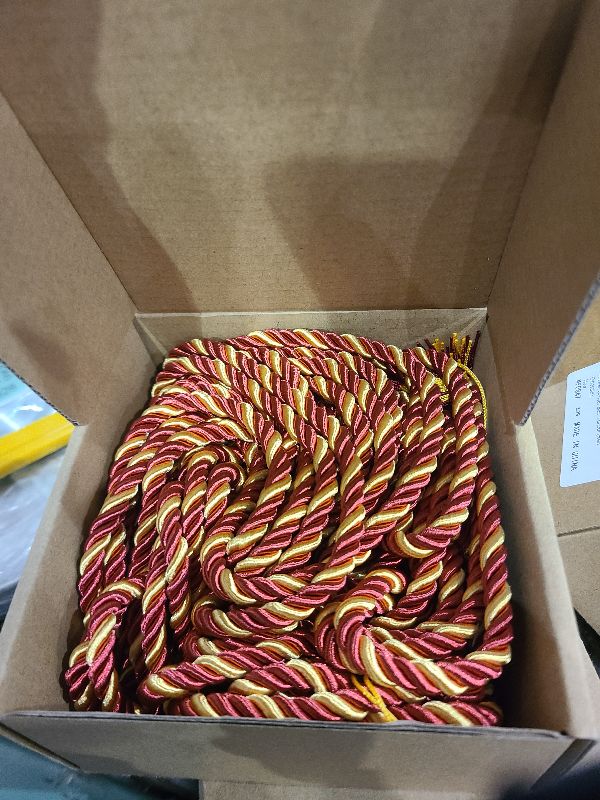 Photo 1 of 6 Pieces Graduation Honor Cords 68" Grad Braided Honor Cord with Tassel Honor Rope Grad Cords for Graduation Students Bachelor Master Doctoral Gown Grad Decor (Burgundy and Gold)