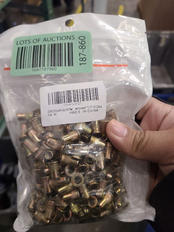 Photo 1 of 200PCS-Rivet Nuts, M5 Steel UNC Rivet Nut Assortment Kit, Flat Head Threaded Insert Nutserts Assort (NUT-M5-200pcs)