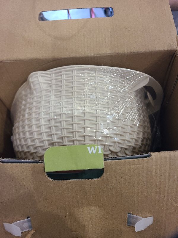 Photo 1 of 4-1 Colander with Bowl Set - Rotatable Strainers for Kitchen, Food Strainers and Colanders, Funny Presents for Women, Fruit Cleaner, Veggie Wash, Aesthetic Kitchen Gadget Essentials - Beige
