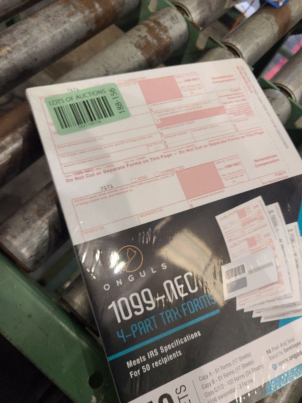 Photo 1 of 1099 NEC Forms 2024, 1099 NEC Laser Forms IRS Approved Designed for QuickBooks and Accounting Software 2024, 4 Part Tax Forms Kit, 50 Envelopes Self Seal, 50 Vendor Kit - Total 68 (204) Form