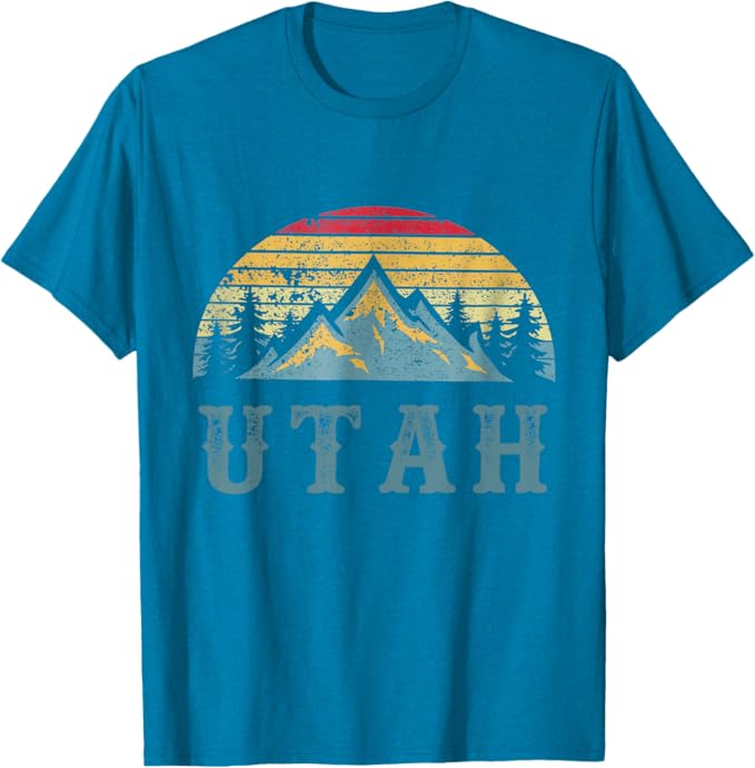 Photo 1 of Vintage Retro UT Utah U.S. Mountain State tee T-Shirt. Size XL - BLUE