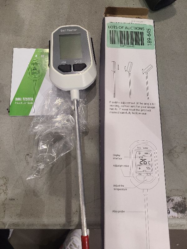 Photo 1 of 4-in-1 Soil Moisture Meter Digital Plant Temperature/Soil Moisture/PH Meter/Sunlight Intensity Backlight LCD Display Soil Test Meter for Gardening, Farming and Outdoor Plants