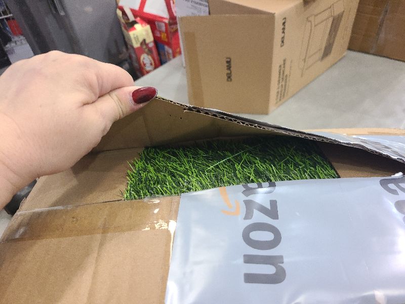 Photo 1 of 2 Pack 26"x30" Dog Grass Pee Pads, Reusable Artificial Grass Turf Rug for Puppy & Cats, Washable Fake Grass Mat Dog Pee Pad Replacement Outdoor Indoor Potty Training Pads with Drainage Holes