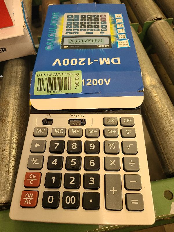 Photo 1 of Desk Calculator 12 Digit Extra Large LCD Display, Touch Comfortable with Big Buttons, PXY Two Way Power Battery and Solar Standard Function Office Calculators