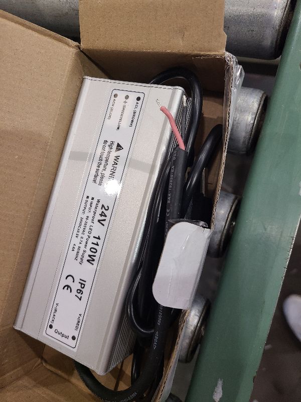 Photo 1 of 4.6A 110W 24 Volt LED Power Supply, 110V AC to 24V DC Converter, Waterproof IP67 Driver Low Voltage Transformer Power Adapter for Indoor Outdoor LED Lights