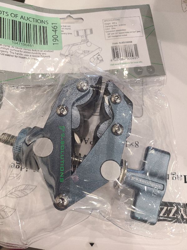 Photo 1 of 9.Solutions Savior Clamp With Socket, Articulated Jaws, Hexagonal Socket for 5/8" Pins, Max Load: 66lbs, 9.XS1005B, fit firmly onto any oddly shaped object