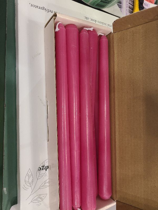 Photo 1 of 10 Inch Hot-Pink Taper Candles for Home Decoration, 10 Pack Unscented Candlesticks for Dinner Wedding Party, Smokeless and Dripless Candle Sticks