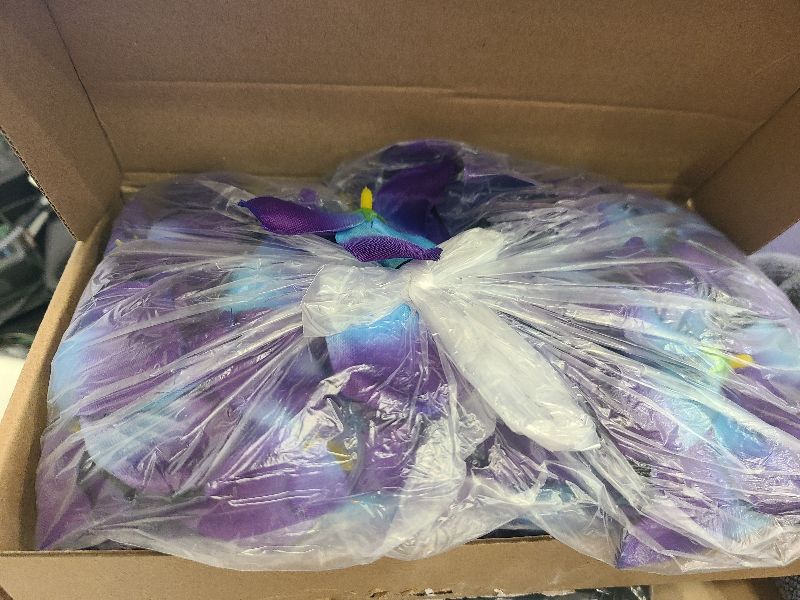 Photo 1 of 100 Pieces Blue Purple Faux Orchid Flowers Halloween Flower Day of The Dead Decoration Artificial Orchids for DIY Home Wedding Table Centerpieces Mexican Party Birthday Cake Ornaments (Blue Purple)