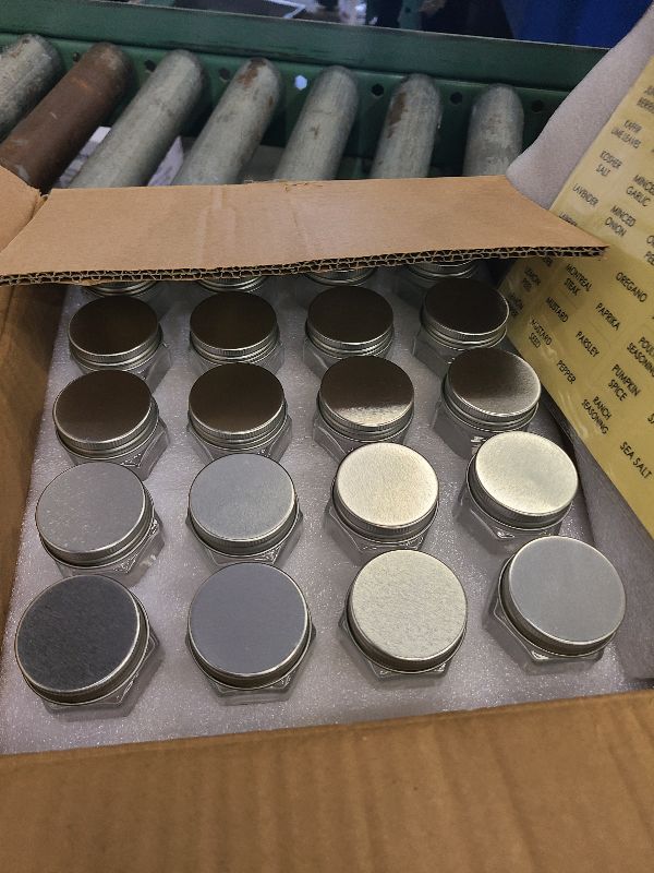 Photo 1 of 20 Set Magnetic Spice Jars for Refrigerator, Hexagon Glass Magnetic Spice Jars with Shaker Lids Label for Kitchen RV Travel Trailer Boat, Magnet Seasoning Containers for Fridge Cabinet Wall mount Rack