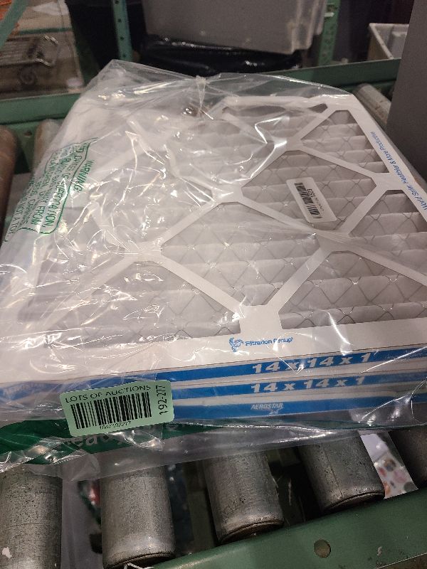 Photo 1 of Aerostar 14x14x1 MERV 6 Pleated Air Filter, AC Furnace Air Filter, 6 Pack (Actual Size: 13 3/4"x13 3/4"x3/4")