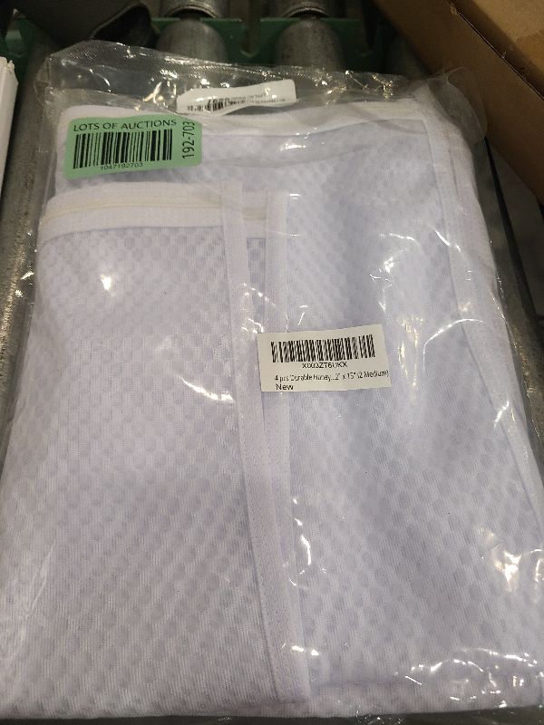 Photo 1 of 4 pcs Durable Honeycomb Mesh Laundry Bags for Delicates 16" x 19" (2 Large) 12" x 15" (2 Medium)