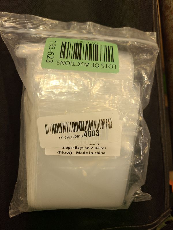 Photo 1 of 3 x 12" Long Jewelry Bags Clear 100pcs Clear Necklace Bags with Hang Hole Poly Zip Seal Storage Bags for Packaging Shipping Incense 2 Mil (4 Sizes to Choose from)