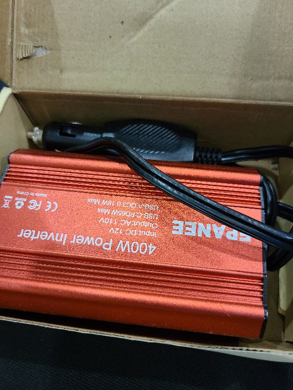 Photo 1 of 400W Power Inverter 12V DC to 110V AC, Car Charger Plug in Adapter Outlet with PD 65W USB-C&QC 18W Port, Portable Power Converters for Laptop Vehicles Camping Road Trip Essentials Adults