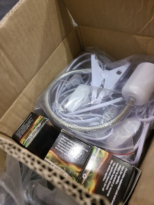 Photo 1 of 3 Set Reptile Heat Lamp UVA/UVB Turtle Heat Lamp Holder Fixture Clamp Basking Spot Adjustable 50w Full Spectrum Sun Sunbathe Bulb for Turtle Lizard Bearded Dragon Snake Aquarium Amphibian(White)