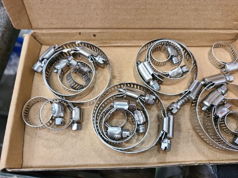 Photo 1 of 20Pcs Adjustable Stainless Steel Hose Clamps Assortment Kit, 1/4-2 in (6-51mm) Worm Gear Pipe, Fuel LineHeavy Duty for Plumbing, Washing Machine, Mechanical?Garden and Automotive Hose Connections