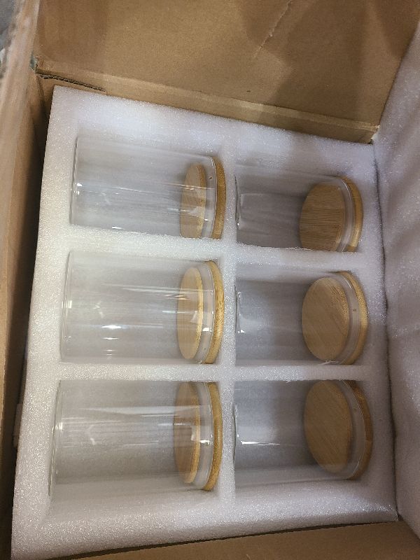 Photo 1 of 17oz Glass Food Storage Jars, Glass Jars with Bamboo Lids, Kitchen Storage Jars, Set of 12, Canisters with Airtight Lids for Spice, Coffee, Cookie, Pantry Organizers
