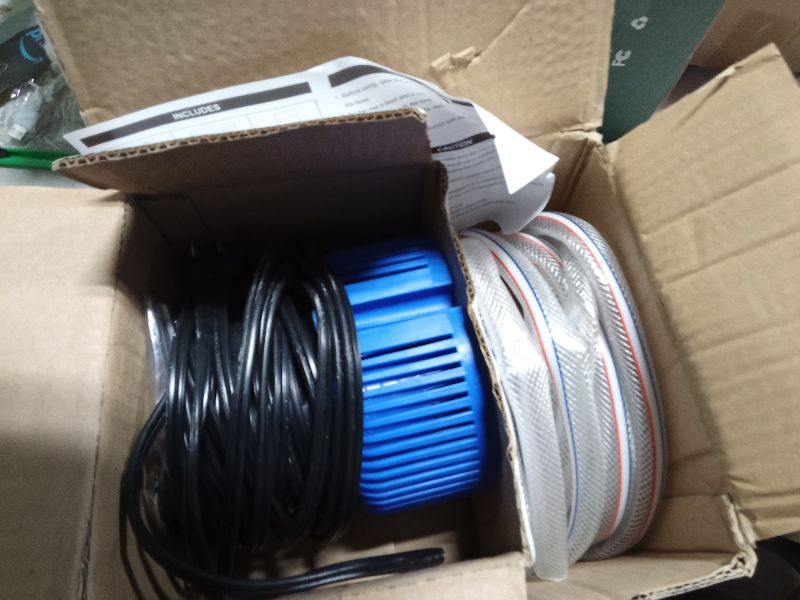 Photo 1 of AgiiMan Pool Cover Pump Above Ground - Submersible Swimming Sump Inground Pump, Water Removal with 16' Drainage Hose and 25 Feet Power Cord, 850 GPH, 3 Adapters