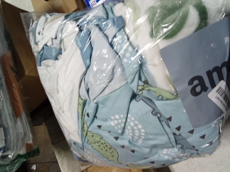 Photo 1 of The Peanutshell 5 Piece Baby Crib Bedding Set for Boys - Newborn, Infant & Toddler Nursery Bed Set Decor with Fitted Crib Sheets, Blanket, Dust Ruffle Comforter - Blue Dino