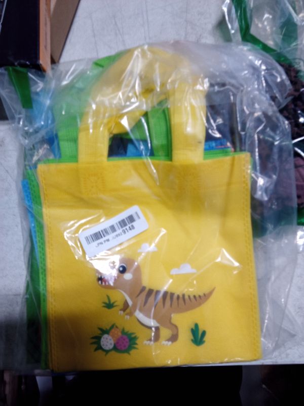 Photo 1 of 20 Pack Dinosaur Party Favor Bags Animal Birthday Party Decorations Return Gifts for Kids Birthday with 5 Style Dinosaurs for Candy Treat Goodies Gift Bags Boys Kids Dino Theme Party Supplies (BOY)