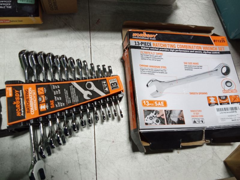 Photo 1 of **ONLY 13**
HORUSDY 26-Piece Ratcheting Wrench Set | Metric and SAE | Ratchet Combination Wrenches Set with Organizer | 72-Tooth | Chrome Vanadium Steel | 6-19 mm & 1/4” to 3/4“ (13-Piece Metric&SAE)