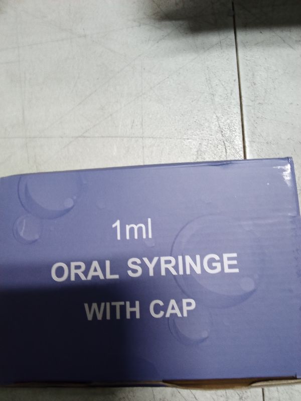 Photo 1 of 50 Pcs 1ml Syringes with Caps Oral Dispenser Individually Sterile Warpped for Medicine Dropper, Colostrum Collect Feeding Pets, Liquid