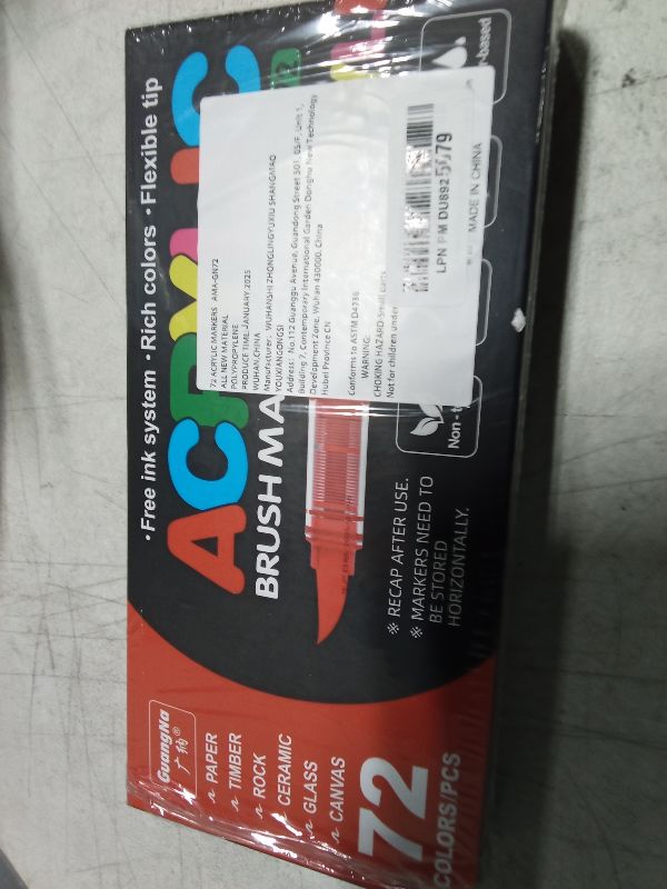 Photo 1 of Amamao 72 Colors Acrylic Paint Markers, Soft Brush Tip Pens and Markers, Acrylic Paint Pens for Wood, Stone, Canvas, Glass, Fabric, Egg, Rock Painting and DIY Crafts Art Supplies