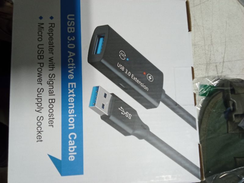 Photo 1 of AGVEE 50ft / 15m USB 3.0 Active Extension Cable, USB3.0 Male to Female Extender Repeater Ultra Extra Long Signal Booster Cord for 2.5" 3.5" Hard Drive, Flash Driver, Mouse Keyboard, Printer, Gray