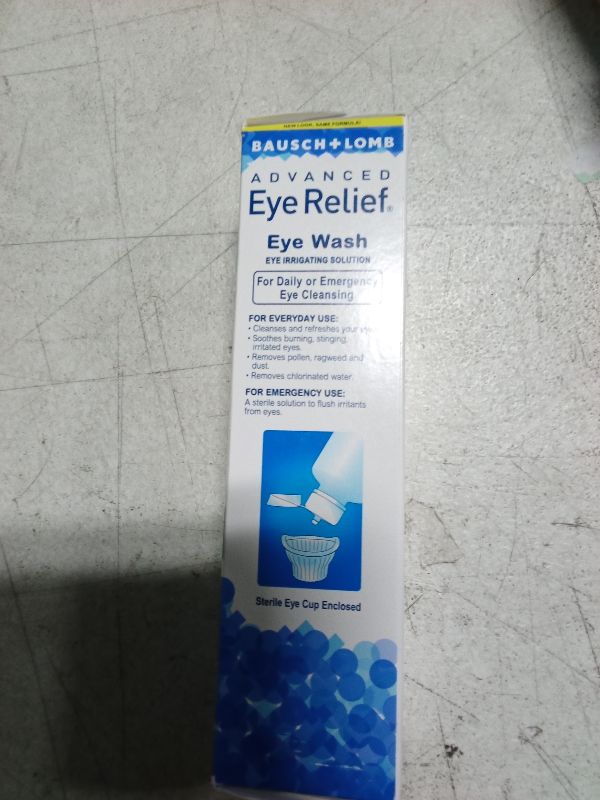 Photo 1 of Advanced Eye Relief Eye Wash from Bausch & Lomb, Eye Irrigating Solution, 4 Fl Oz (118 mL)