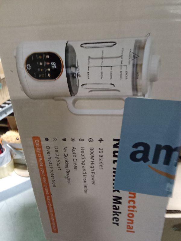 Photo 1 of 50oz Nut Milk Maker Machine, 10 in 1 Automatic Plant Based Milk Maker for Homemade Oat, Coconut, Chowder, Juice, Soy Milk with 20 Blades,Delay Start, Boil Water, Keep Warm & Auto Clean