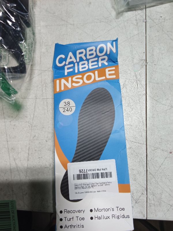 Photo 1 of 1 Pair Carbon Fiber Insole for Men Women Rigid Carbon Fiber Shoe Insert Carbon Fiber Foot Plate for Hallux Rigidus Limitus, Turf Toe?Morton's Toe (9.45” / 240mm - Men's 6.5 / Women's Size 7.5)