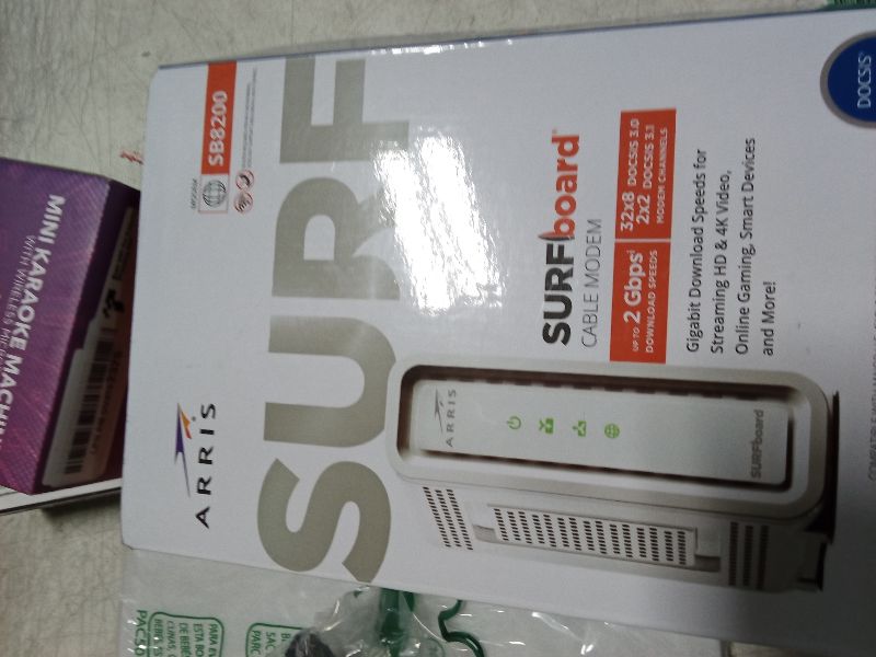 Photo 1 of ARRIS (SB8200) - Cable Modem - Fast DOCSIS 3.1 32x8 Gigabit Cable Modem , Approved for Comcast Xfinity, Cox, Charter Spectrum, & more | 1 Gbps Max Internet Speed, 4 OFDM Channels
