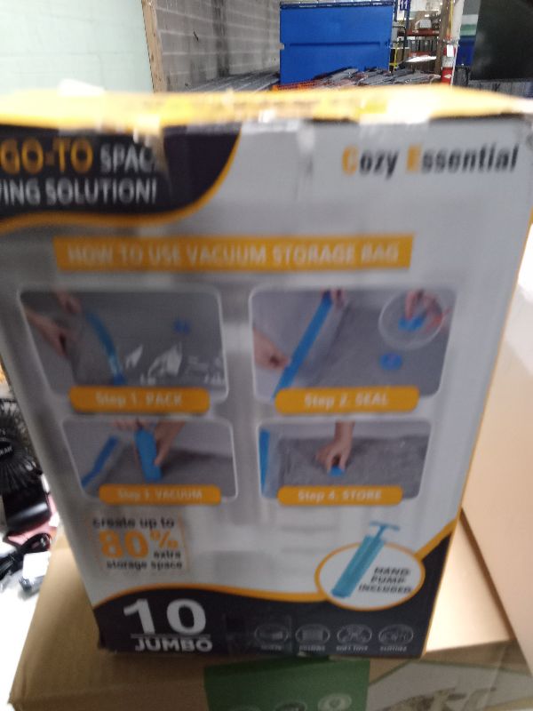 Photo 1 of 10 Jumbo Vacuum Storage Bags, Space Saver Bags Compression Storage Bags for Comforters and Blankets, Vacuum Sealer Bags for Clothes Storage, Hand Pump Included