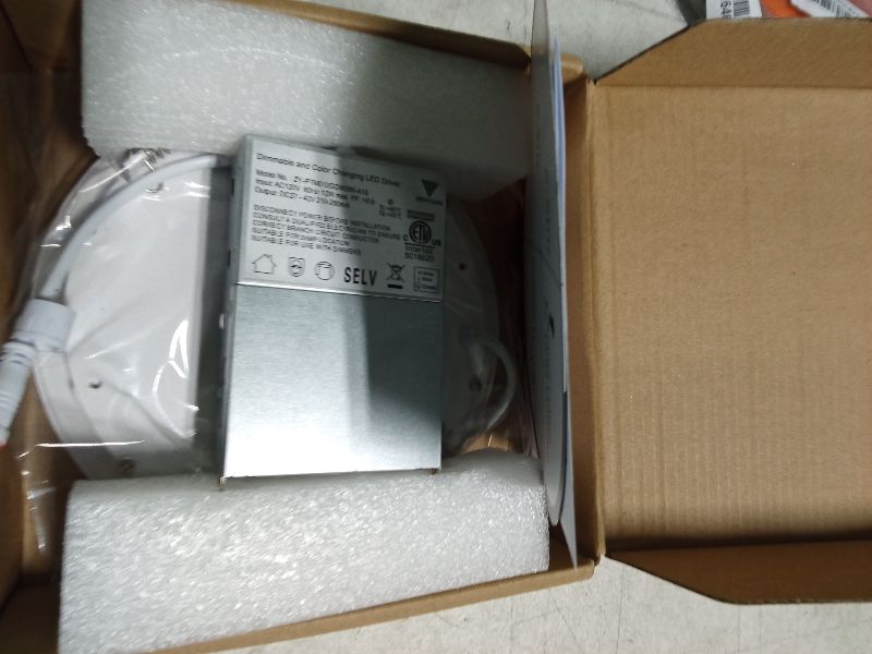 Photo 1 of 1 Pack 6 Inch 5CCT Ultra-Thin LED Recessed Ceiling Light with Junction Box, 2700K/3000K/3500K/4000K/5000K Selectable, 12W 110W Eqv, 1100LM Dimmable Canless Wafer Downlight for Kitchen Hallway, ETL&FCC