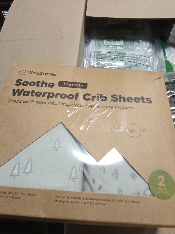 Photo 1 of 2-Pack Waterproof Crib Sheets for Girl, Boy - Organic Cotton 52X28 Fitted Crib Sheets Neutral,Crib Mattress Protector Sheets,Soft Toddler Bed Sheets,Washable Infant Fitted Baby Crib Sheets(Pine Grove)