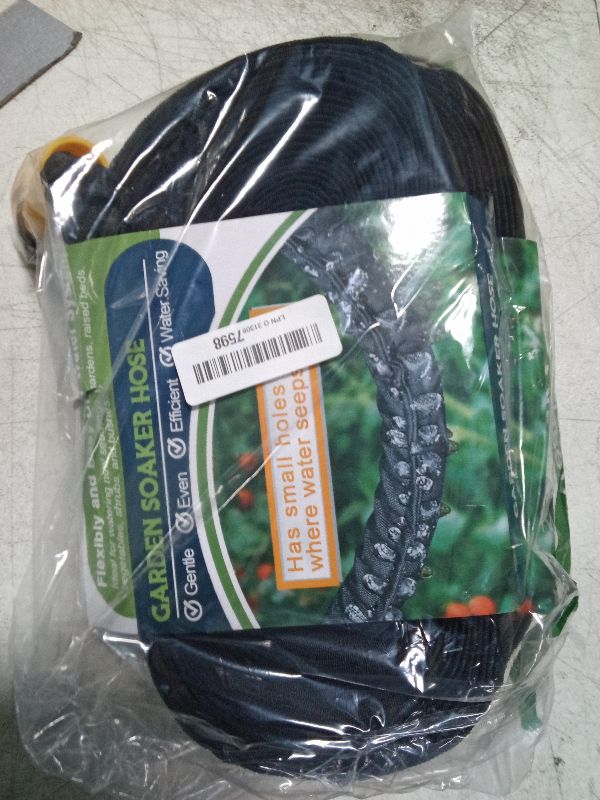 Photo 1 of LAVEVE 2025 Upgrade Thickened Flat Garden Soaker Hose 100 FT, Flexible Water Hose Irrigation Tubing, Leakproof Drip Hose Watering for Garden, Lawn, Flower Bed (50 FT x 2Pack)