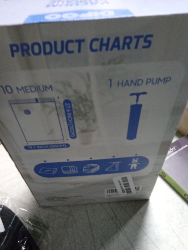 Photo 1 of 10 Pack Medium Vacuum Storage Bags with Hand Pump, 80% Storage Space Saving, Sturdy Leak-Free Space Saver Vacuum Seal Bags for Clothing, Vacuum Compression Bags for Travel Lugggage