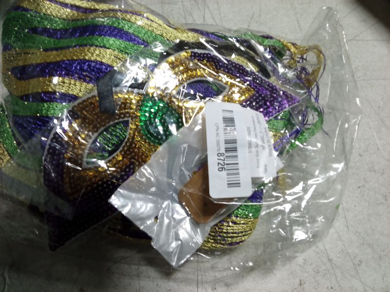 Photo 1 of Aitsite 4Pcs Mardi Gras Outfit for Women,Shawl Scarf with Mardi Gras Accessories Including Mask Feather Headband Earrings