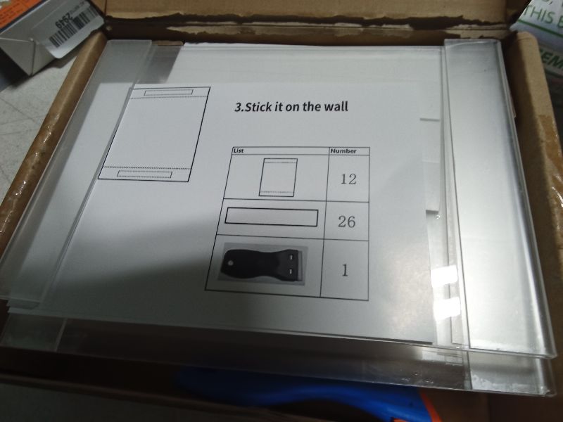 Photo 1 of 12 Pcs Acrylic Sign Holder 5 x 7, Vertical Wall Mount Sign Holders with 3M Adhesive, Clear Plastic Frames Paper Display Sign Holders for Office, Home, Store, Restaurant - No Drilling