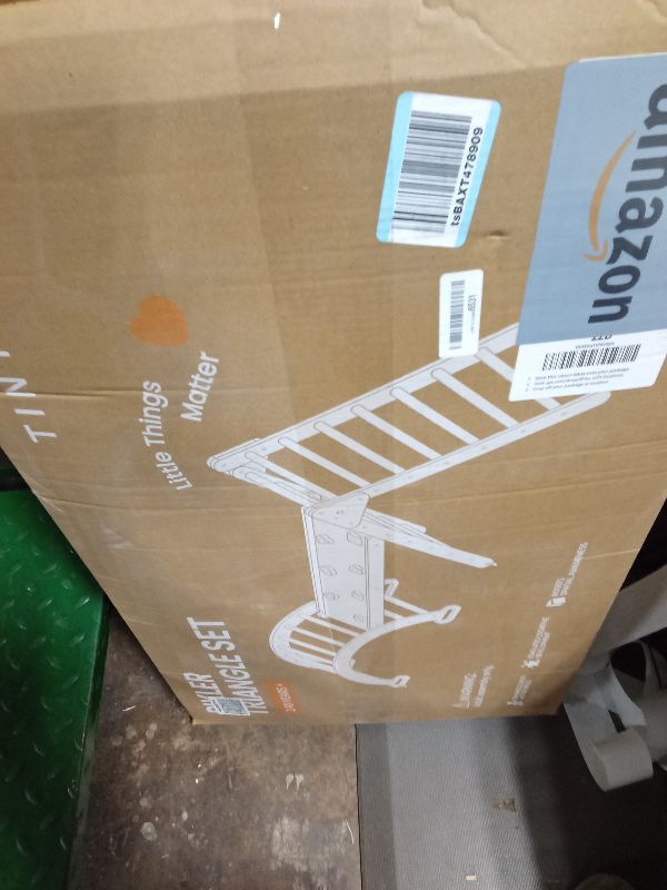 Photo 1 of Tiny Land Pikler Triangle Set, 7-in-1 Foldable Pikler Triangle Climbing Toys Set for Kids,Baby Indoor Playground Jungle Gym, Wooden Montessori Climbing Set for Toddler (Natural)