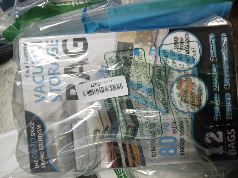 Photo 1 of 12 Pack Vacuum Storage Bags, Space Saver Vacuum Storage Bags, Vacuum Seal Bags for Clothing, Clothes, Comforters and Blankets, Hand Pump Included